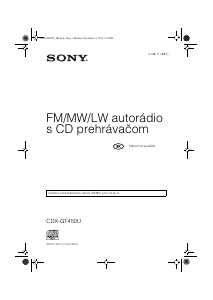 Návod Sony CDX-GT450U Autorádio