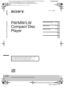 Käyttöohje Sony CDX-GT472UM Autoradio