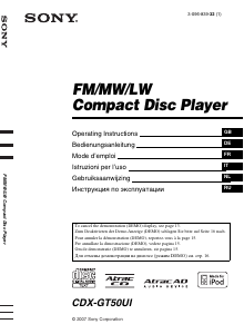 Manuale Sony CDX-GT50UI Autoradio