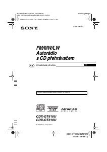 Manuál Sony CDX-GT610U Autorádio
