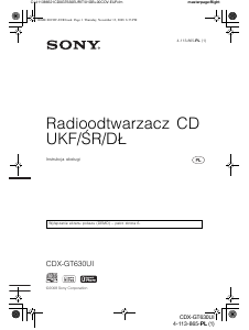 Instrukcja Sony CDX-GT630UI Radio samochodowe