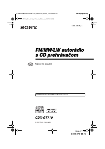 Návod Sony CDX-GT710 Autorádio