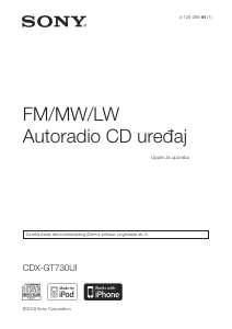 Priručnik Sony CDX-GT730UI Radioprijamnik za automobil