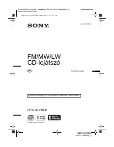 Használati útmutató Sony CDX-GT930UI Autórádió