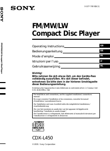 Mode d’emploi Sony CDX-L450 Autoradio