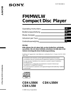 Mode d’emploi Sony CDX-L550V Autoradio