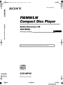 Instrukcja Sony CDX-MP40 Radio samochodowe