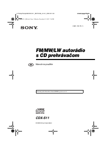 Návod Sony CDX-S11 Autorádio