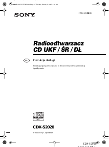 Instrukcja Sony CDX-S2020 Radio samochodowe