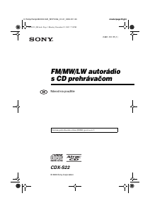 Návod Sony CDX-S2200 Autorádio