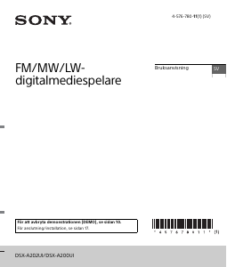 Bruksanvisning Sony DSX-A202UI Bilradio