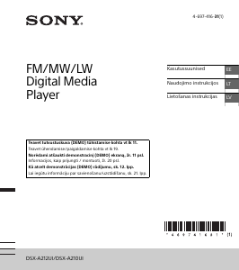 Rokasgrāmata Sony DSX-A212UI Automašīnas radio iekārta