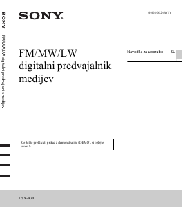 Priročnik Sony DSX-A300DAB Avto radio