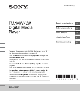 Manuale Sony DSX-A400BT Autoradio