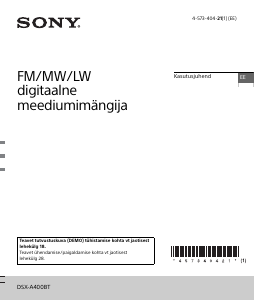 Kasutusjuhend Sony DSX-A400BT Autoraadio