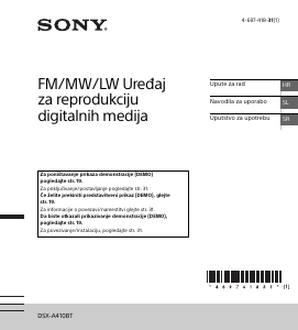 Priručnik Sony DSX-A410BT Radioprijamnik za automobil