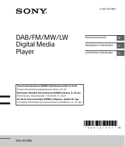 Vadovas Sony DSX-A510BD Automobilio radijo imtuvas
