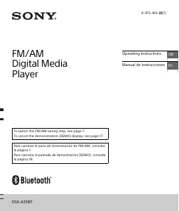 Manual de uso Sony DSX-A55BTE Radio para coche