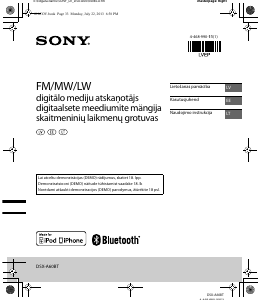 Vadovas Sony DSX-A60BT Automobilio radijo imtuvas