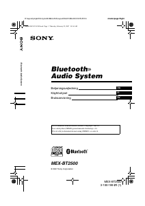 Käyttöohje Sony MEX-BT2500 Autoradio