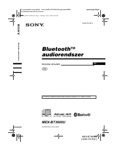 Használati útmutató Sony MEX-BT3600U Autórádió