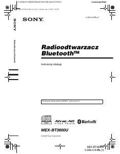 Instrukcja Sony MEX-BT3600U Radio samochodowe