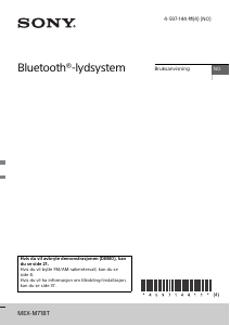 Bruksanvisning Sony MEX-M71BT Bilradio