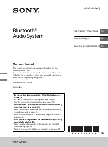 Manual de uso Sony MEX-M71BT Radio para coche