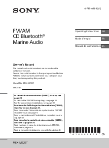 Handleiding Sony MEX-M72BT Autoradio