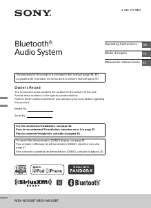 Manual de uso Sony MEX-N4100BT Radio para coche