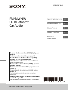 Manuale Sony MEX-N5300BT Autoradio