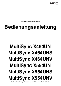 Bedienungsanleitung NEC MultiSync X464UN LCD monitor