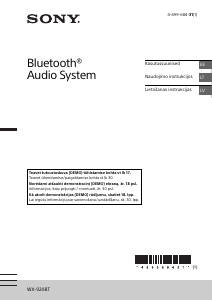 Vadovas Sony WX-920BT Automobilio radijo imtuvas