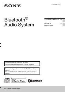 Manual de uso Sony WX-GT90BT Radio para coche