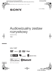 Instrukcja Sony XAV-72BT Radio samochodowe