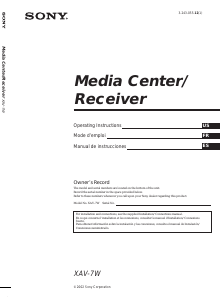 Manual de uso Sony XAV-7W Radio para coche