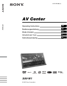 Manuale Sony XAV-W1 Autoradio