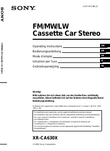 Handleiding Sony XR-CA630X Autoradio