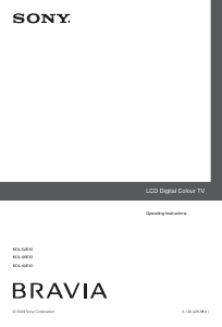 Manual Sony Bravia KDL-52EX1 LCD Television
