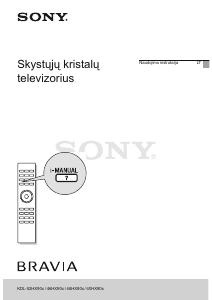 Vadovas Sony Bravia KDL-52HX900 Skystakristalis televizorius