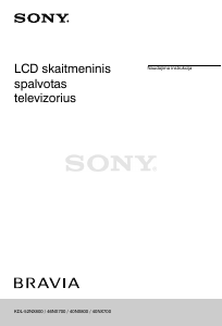 Vadovas Sony Bravia KDL-52NX800 Skystakristalis televizorius
