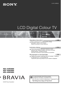 Manual Sony Bravia KDL-52W3000 LCD Television