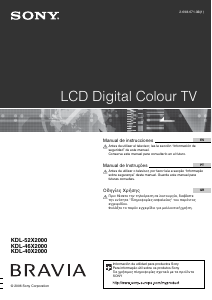 Manual de uso Sony Bravia KDL-52X2000 Televisor de LCD