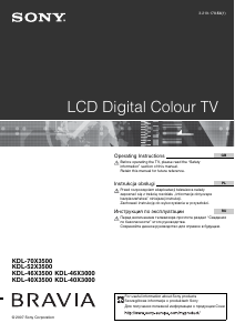 Manual Sony Bravia KDL-70X3500 LCD Television