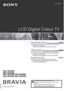 Manual de uso Sony Bravia KDL-70X3500 Televisor de LCD