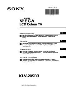 Bruksanvisning Sony Wega KLV-20SR3 LCD TV