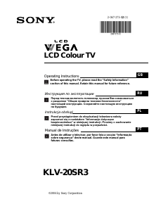 Manual Sony Wega KLV-20SR3 LCD Television
