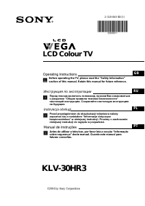 Manual Sony Wega KLV-30HR3 LCD Television