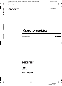 Manuál Sony VPL-HS20 Projektor