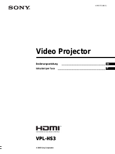 Manuale Sony VPL-HS3 Proiettore